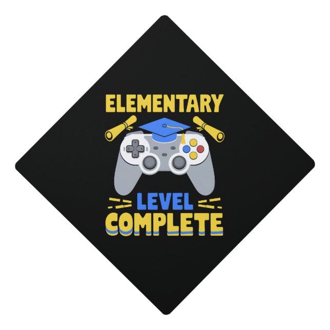 Elementary Level Complete Gaming Gamer Graduation Cap Topper (Front)
