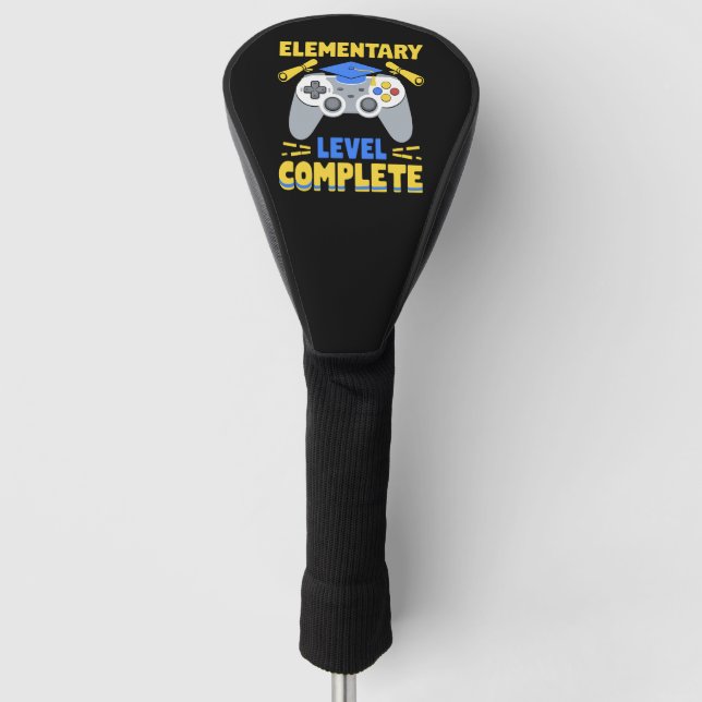 Elementary Level Complete Gaming Gamer Graduation Golf Head Cover (Front)