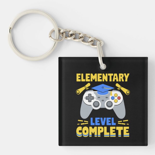 Elementary Level Complete Gaming Gamer Graduation Keychain (Front)