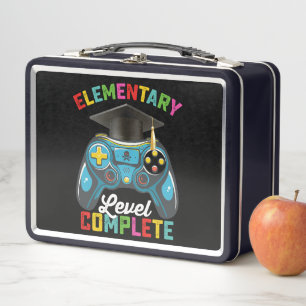 Elementary Level Complete Graduation Gaming Gamer Metal Lunch Box