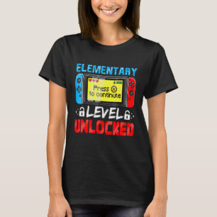 Elementary Level Unlocked Gamer First Day Of Schoo T-Shirt