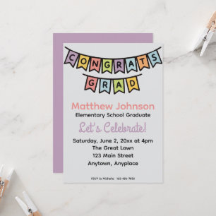 Elementary Middle School Graduation Party Invitation