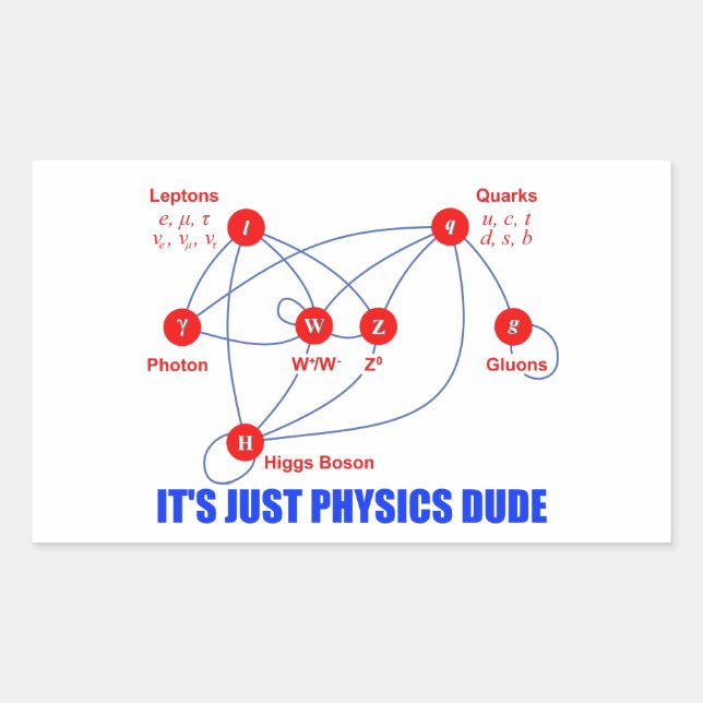 Elementary Particles of Physics Higgs Boson Quarks Sticker (Front)