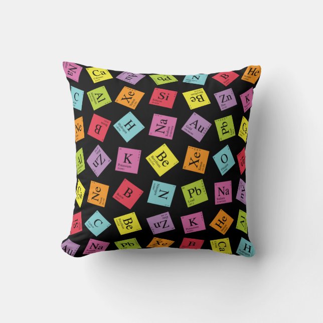 Elementary Periodic Throw Pillow (Front)