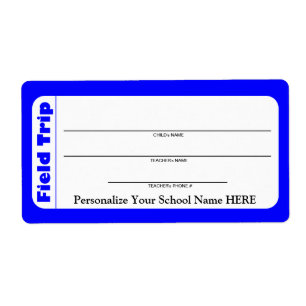 Elementary / Pre-School Child Field Trip Labels