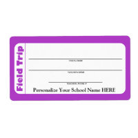 Elementary / Pre-School Child Field Trip Labels