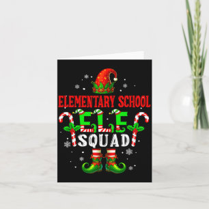 Elementary School Elf Squad Xmas Elf Hat Scute Ss  Card