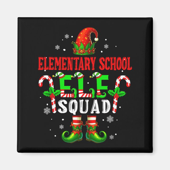 Elementary School Elf Squad Xmas Elf Hat Scute Ss  Magnet (Front)
