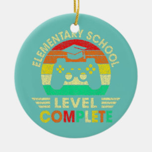 Elementary School Graduation Level Complete Video Ceramic Ornament