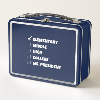 Elementary School Graduation Ms. President Metal Lunch Box