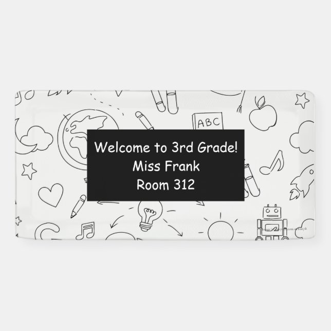 Elementary School Personalized Teacher Classroom Banner (Horizontal)