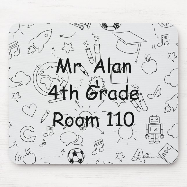 Elementary School Personalized Teacher Desk Mouse Pad (Front)