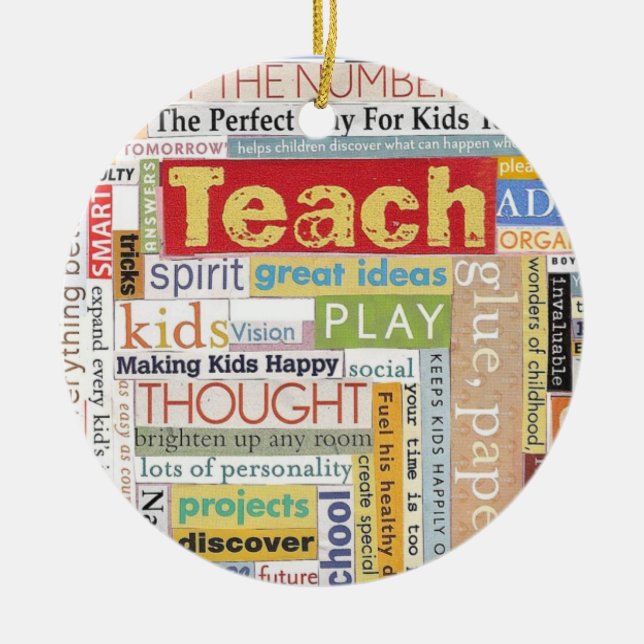 Elementary School Teacher Ceramic Ornament (Front)