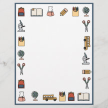 Elementary School Theme Teacher Bus Book Globe