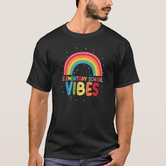Elementary School Vibes First Day Back To School T T-Shirt (Front)