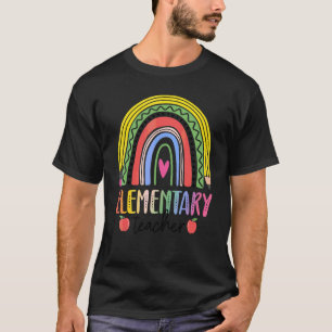 Elementary Teacher Boho Rainbow Team Elementary Sq T-Shirt