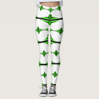 Éléments Art déco dans les leggings verts profonds