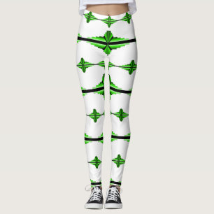 Éléments Art déco dans les leggings verts profonds