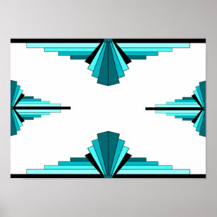 Éléments Art déco dans Poster vert turquoise