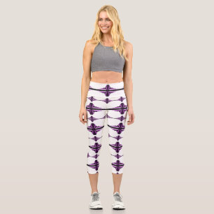 Eléments Art déco en prune foncée capri leggings