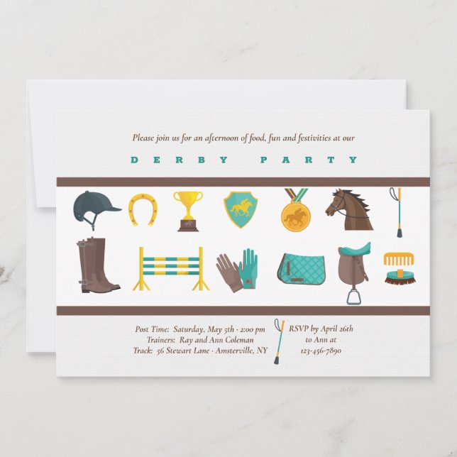 Eléments équestres Derby Party Invitation (Devant)