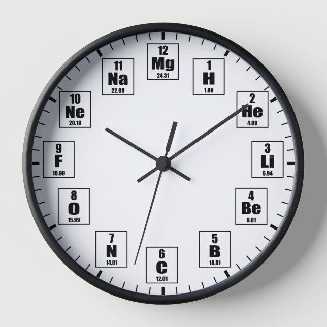 Eléments Numéro atomique Horloge de table périodiq (Recto)