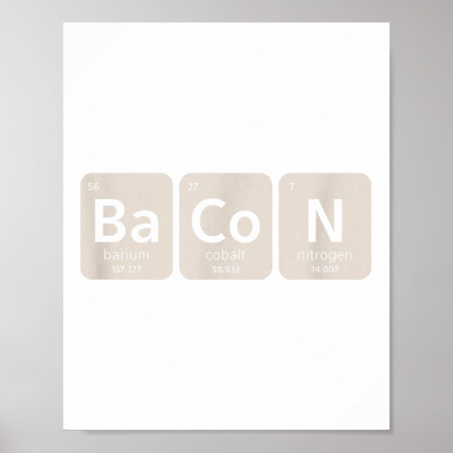 Elements Of Bacon _ Funny Bbq, Pork Grilling _1  Poster (Front)