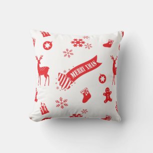 Elements of Christmas White Throw Pillow