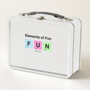 Elements of Fun Cute Pastel Science Joke Metal Lunch Box