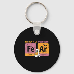 Elements Of Halloween Fear Periodically Halloween  Keychain