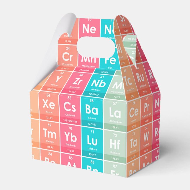 Elements of the Periodic Table Colourful Pattern  Favor Box (Front Side)