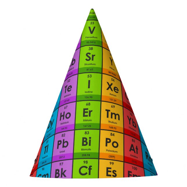 Elements of the Periodic Table Party Hat (Front)