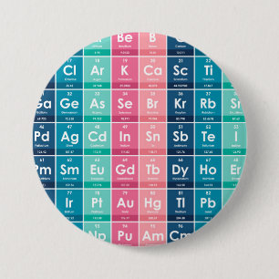 Elements of the Periodic Table Pattern 3 Inch Round Button