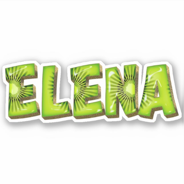 Elena Name Kiwi Design Decal Sticker (Front)