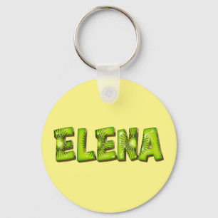Elena Name Kiwi Design Key Keychain