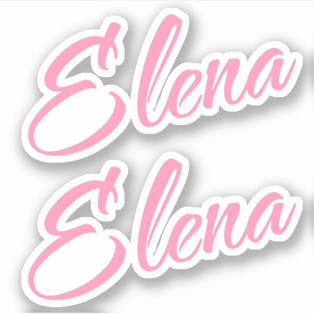 Elena Nom décoratif en rose x2 Sticker (Devant)