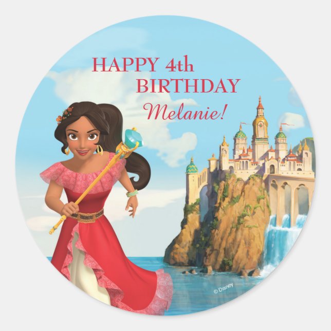Elena of Avalor | Birthday Classic Round Sticker (Front)