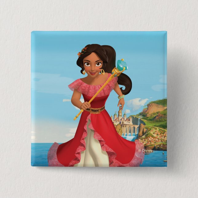 Elena | Protector of the Kingdom 2 Inch Square Button (Front)