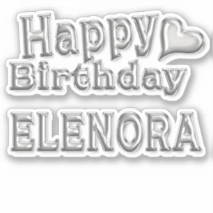 Elenora Happy Birthday silver sticker