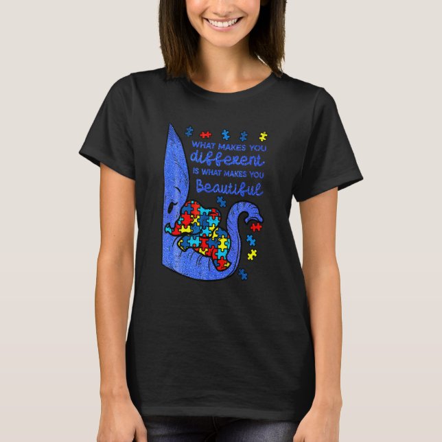 Eleph Ant What Makes You Different Autism Awarenes T-Shirt (Front)