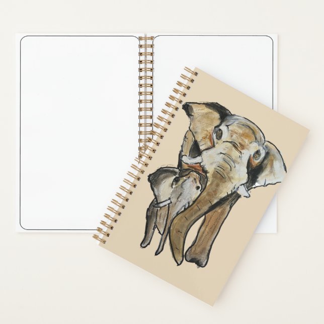 Elephant 001-Cream Journal by Molly Magdalain (Inside)