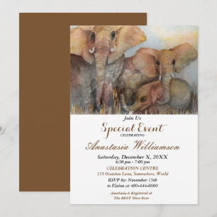 ELEPHANT 10th BIRTHDAY PARTY INVITATION