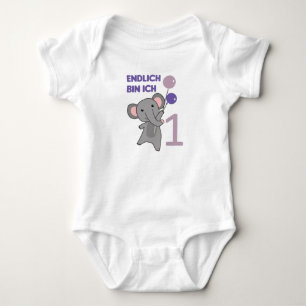 Elephant 1st Birthday For Babies Cute Animals Baby Bodysuit