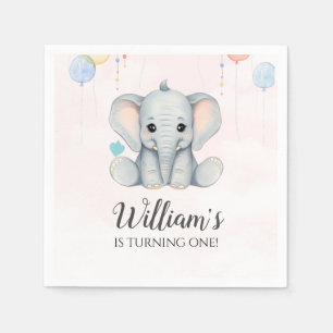 Elephant 1st Birthday Napkin
