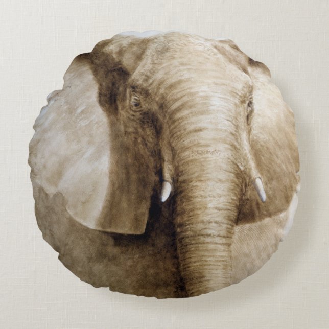 Elephant 2004 round pillow (Front)