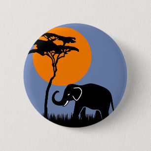 Elephant 2 Inch Round Button