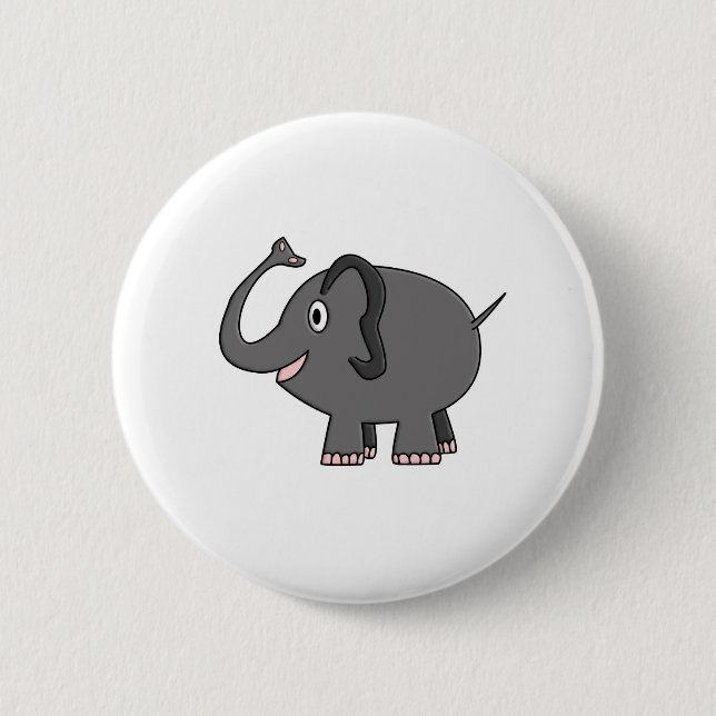 elephant 2 inch round button (Front)
