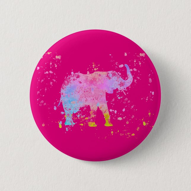 Elephant 2 Inch Round Button (Front)