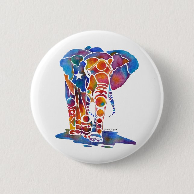 Elephant 2 Inch Round Button (Front)
