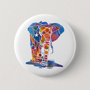 Elephant 2 Inch Round Button